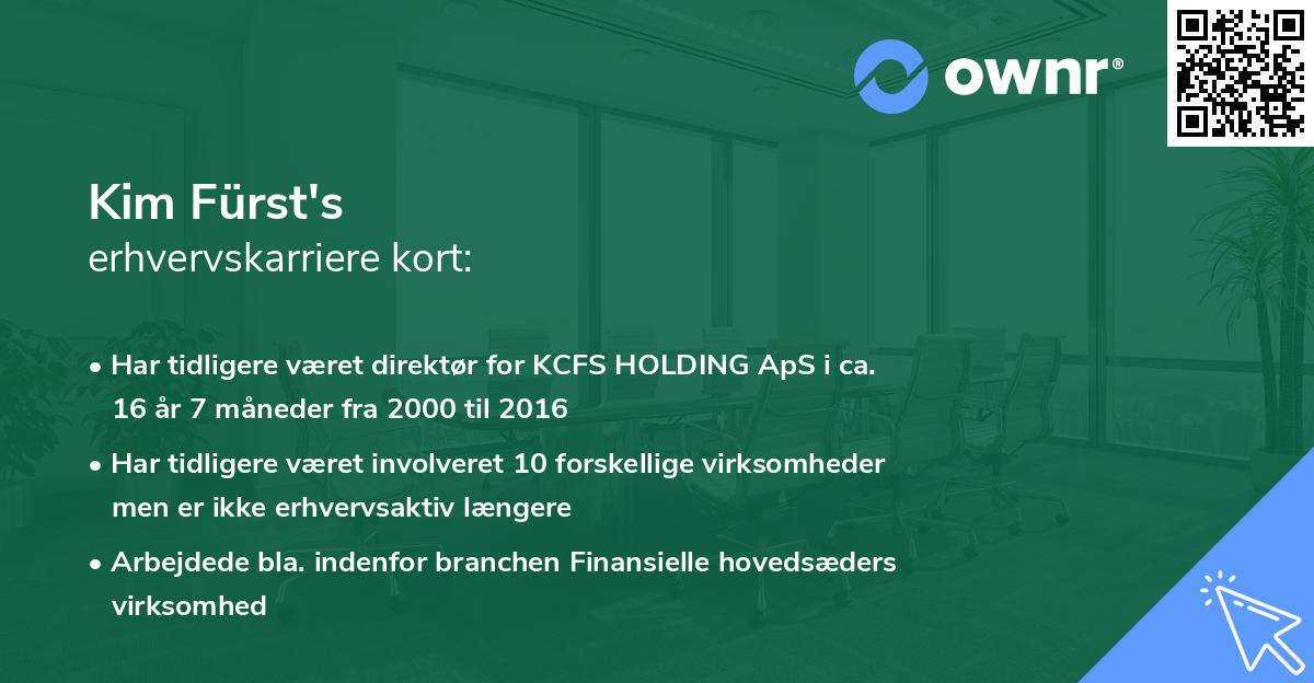 Kim Fürst's erhvervskarriere kort
