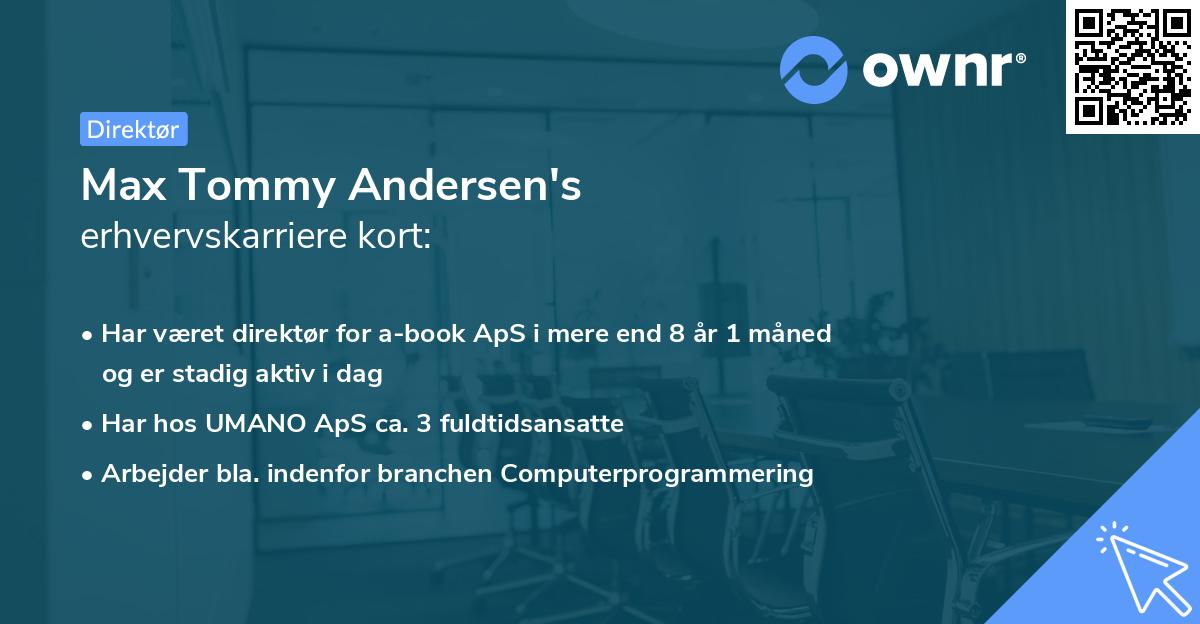Max Tommy Andersen's erhvervskarriere kort