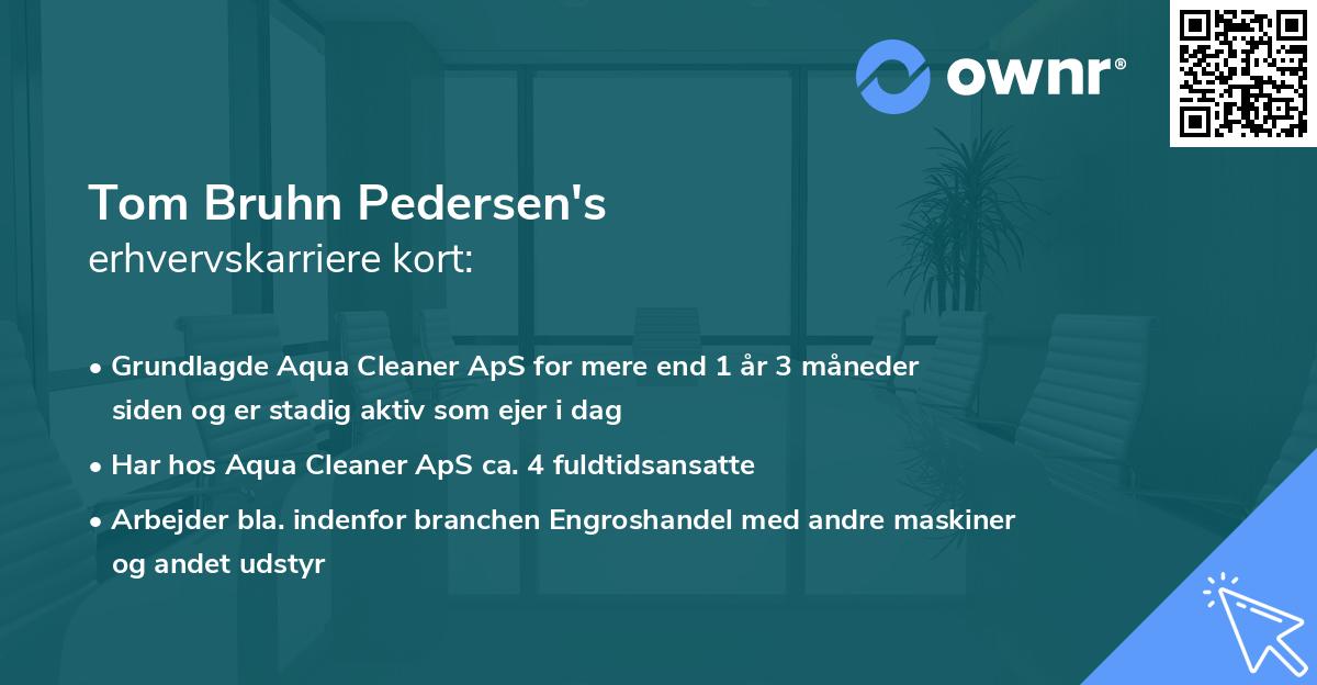 Tom Bruhn Pedersen's erhvervskarriere kort