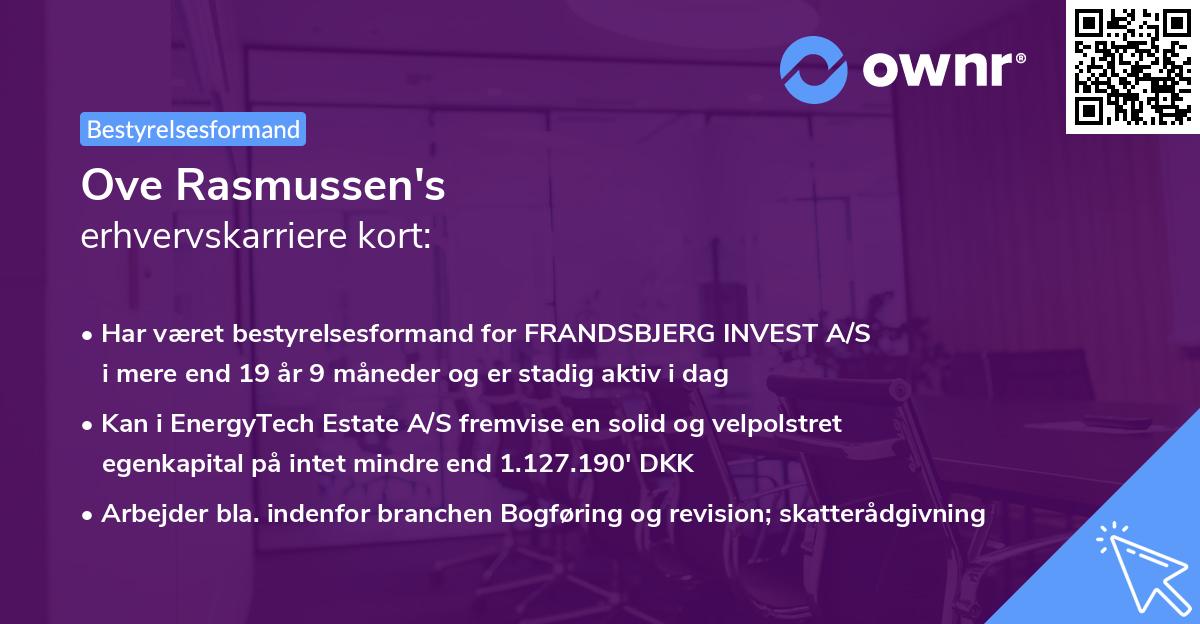 Ove Rasmussen's erhvervskarriere kort