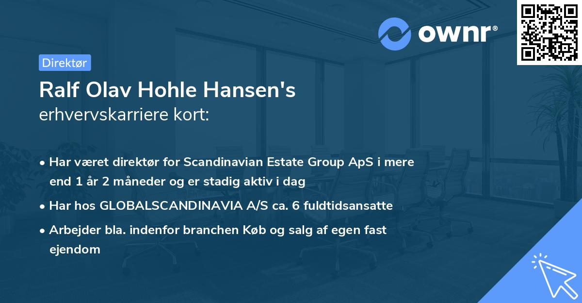 Ralf Olav Hohle Hansen's erhvervskarriere kort