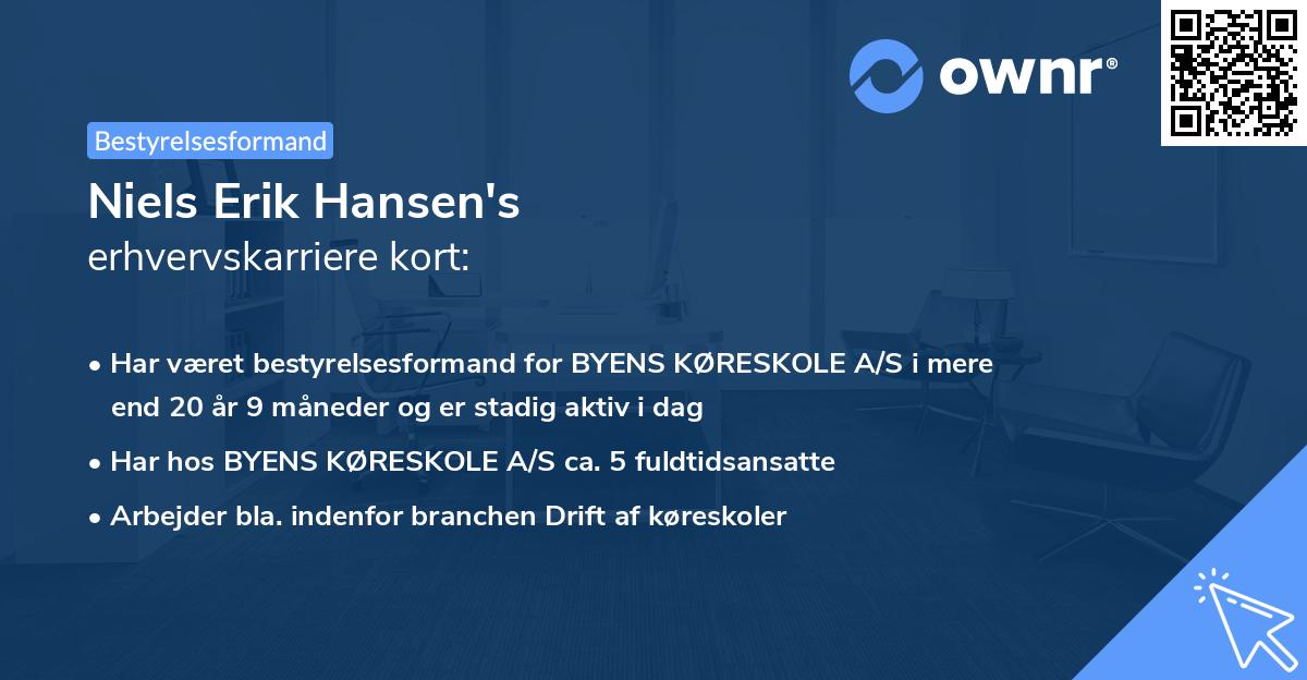 Niels Erik Hansen's erhvervskarriere kort