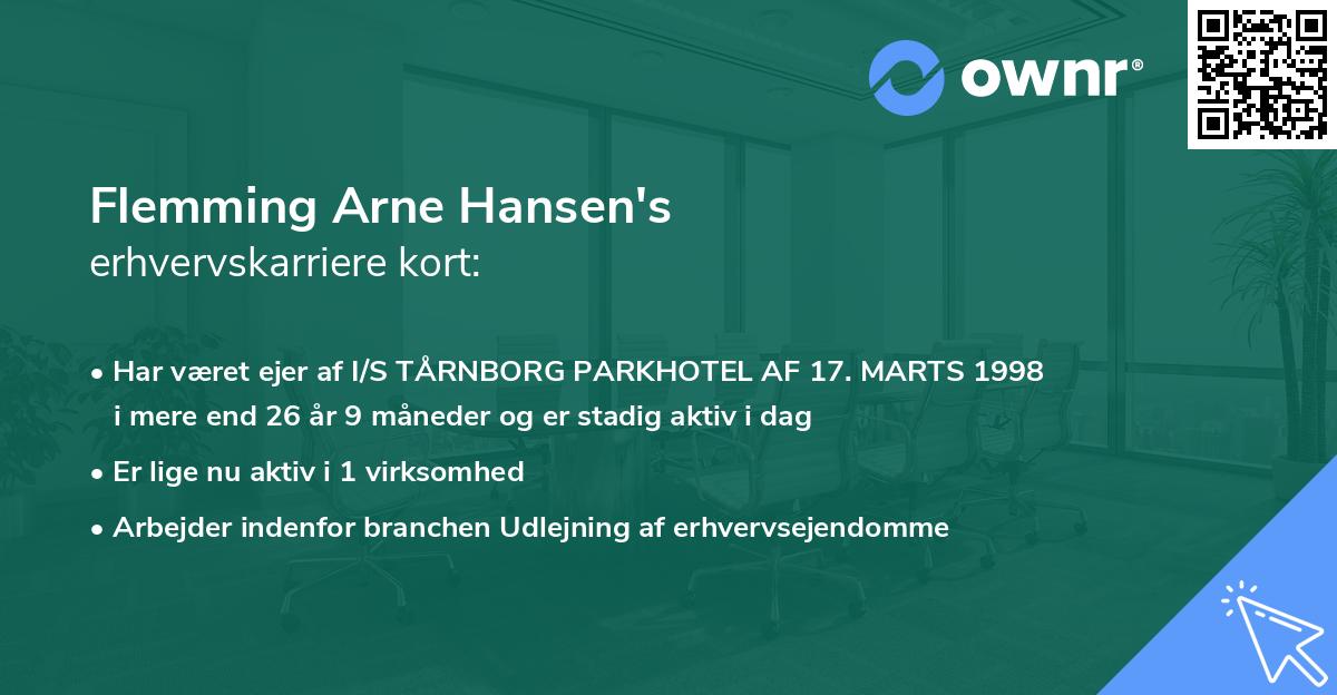 Flemming Arne Hansen's erhvervskarriere kort