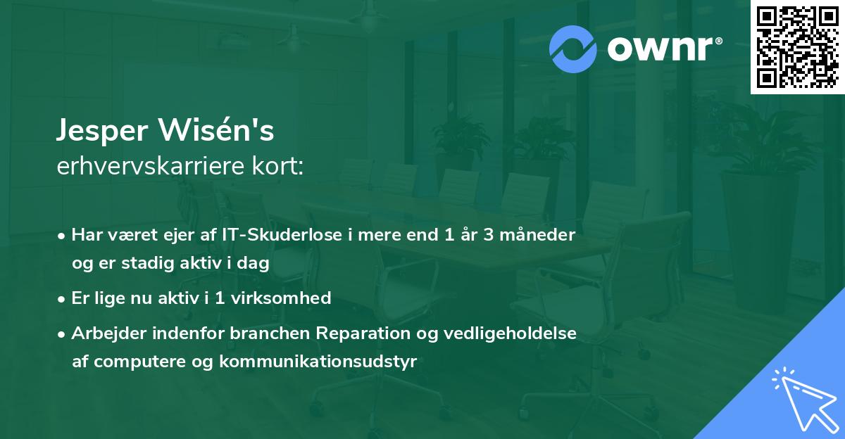 Jesper Wisén's erhvervskarriere kort