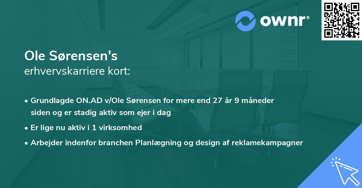 Ole Sørensen's erhvervskarriere kort