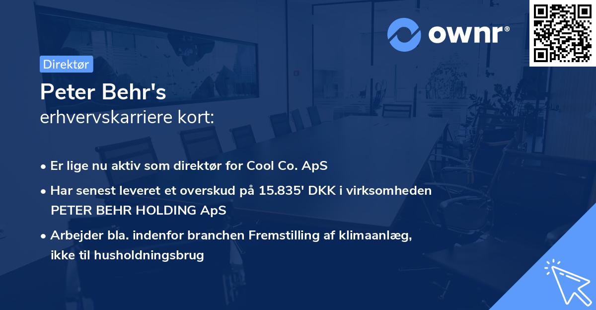 Peter Behr's erhvervskarriere kort