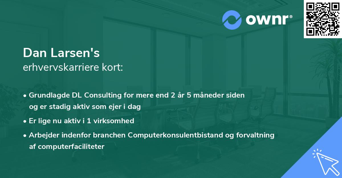 Dan Larsen's erhvervskarriere kort