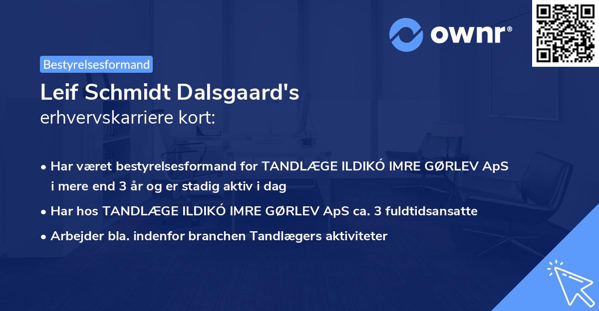 Leif Schmidt Dalsgaard's erhvervskarriere kort