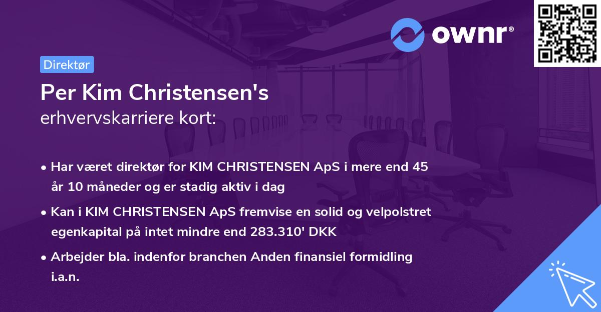 Per Kim Christensen's erhvervskarriere kort
