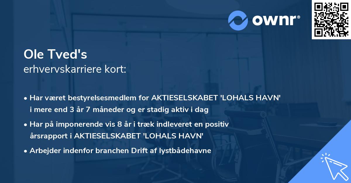 Ole Tved's erhvervskarriere kort