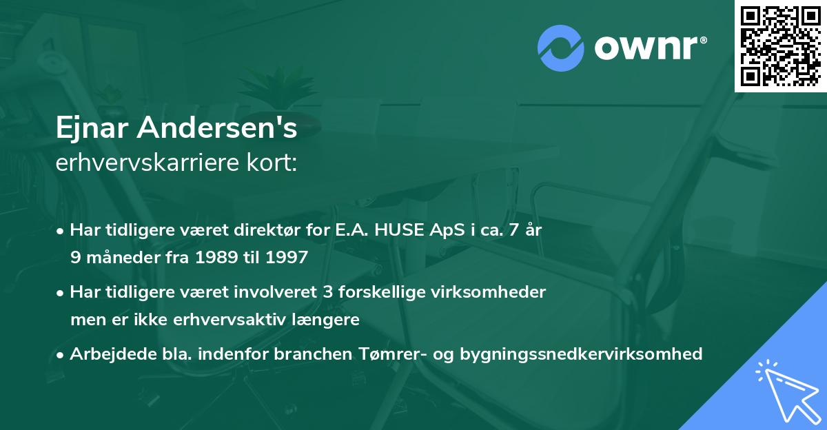 Ejnar Andersen's erhvervskarriere kort