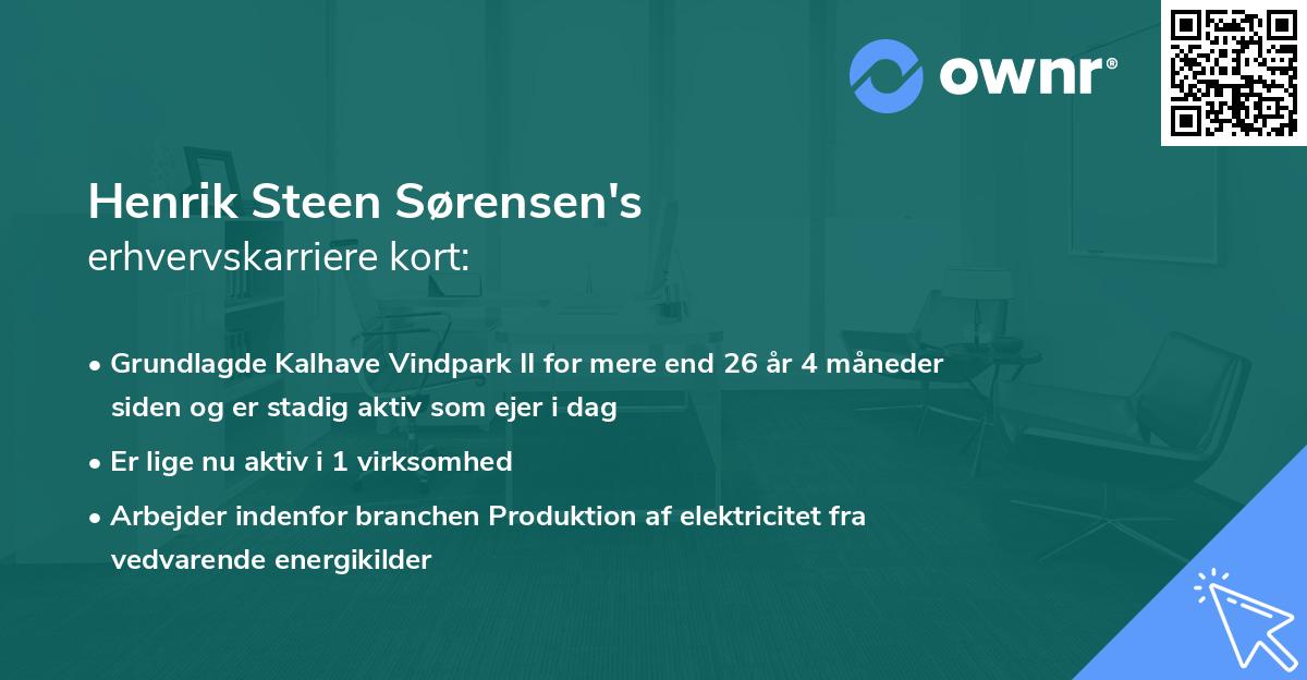 Henrik Steen Sørensen's erhvervskarriere kort
