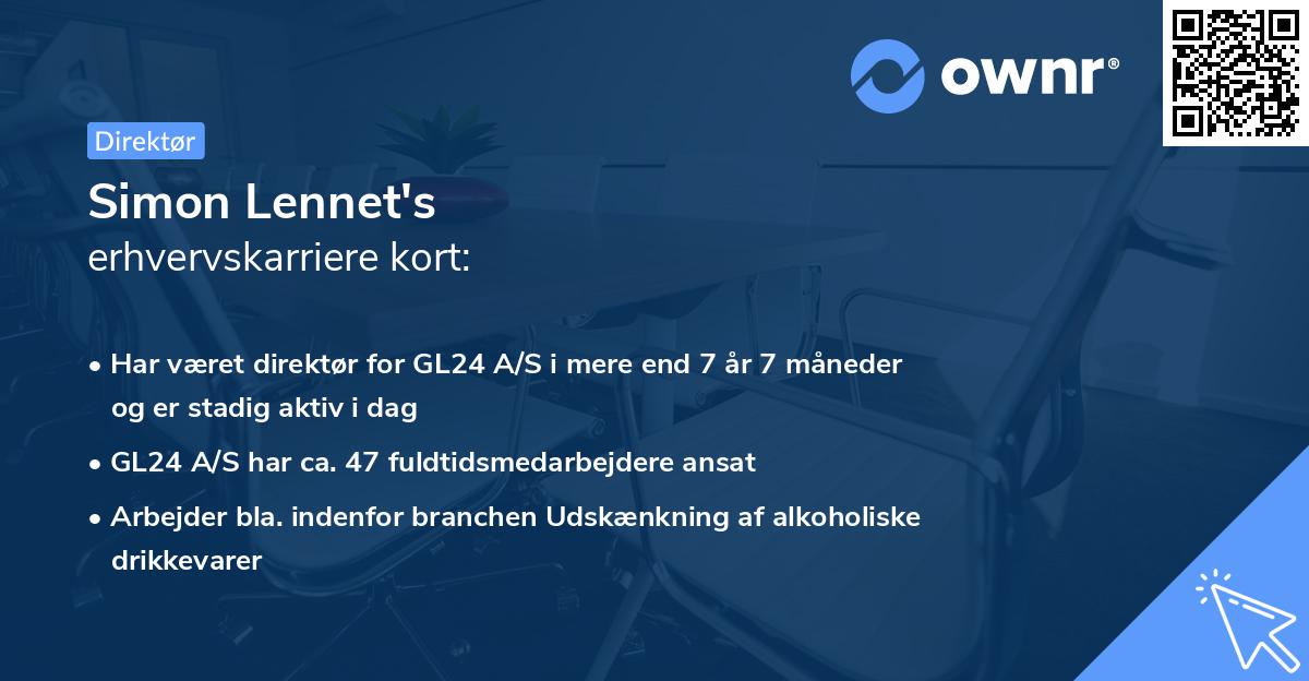 Simon Lennet's erhvervskarriere kort
