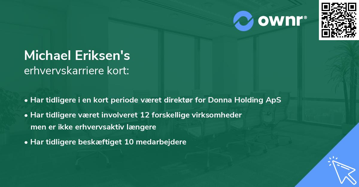 Michael Eriksen's erhvervskarriere kort