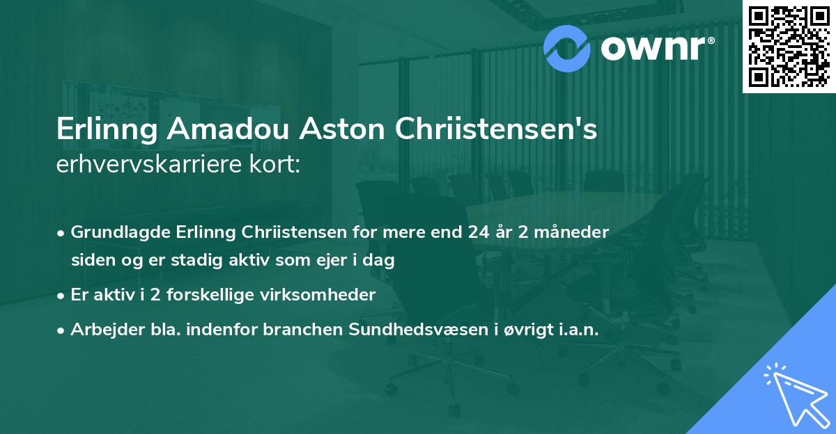 Erlinng Amadou Aston Chriistensen's erhvervskarriere kort