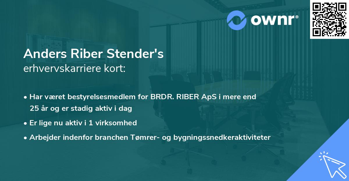 Anders Riber Stender's erhvervskarriere kort