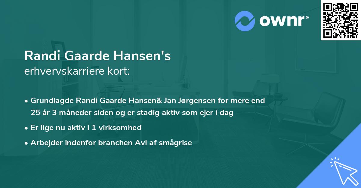 Randi Gaarde Hansen's erhvervskarriere kort