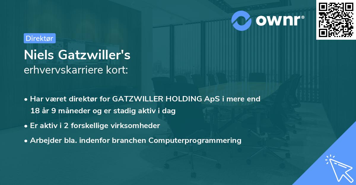 Niels Gatzwiller's erhvervskarriere kort