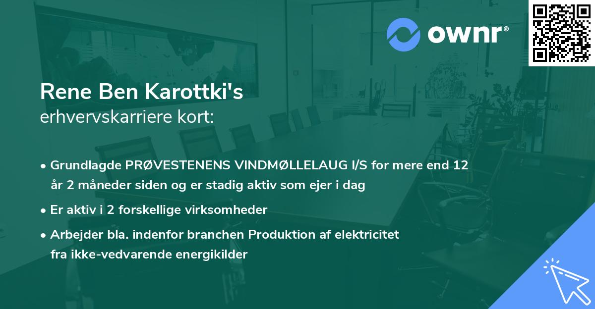 Rene Ben Karottki's erhvervskarriere kort