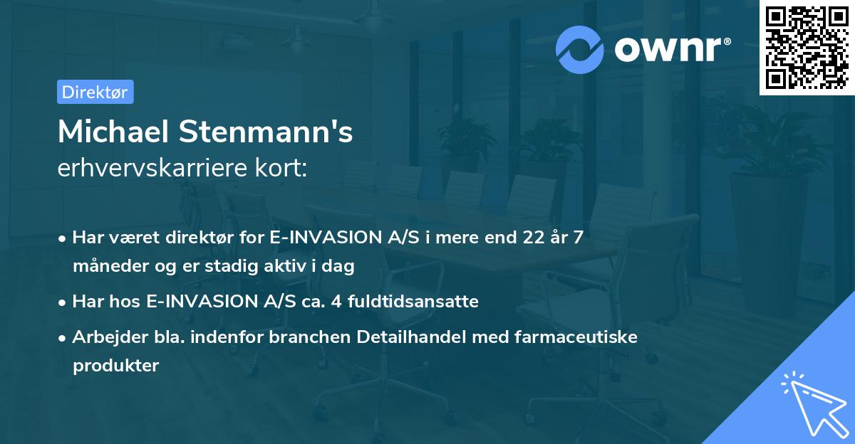 Michael Stenmann's erhvervskarriere kort