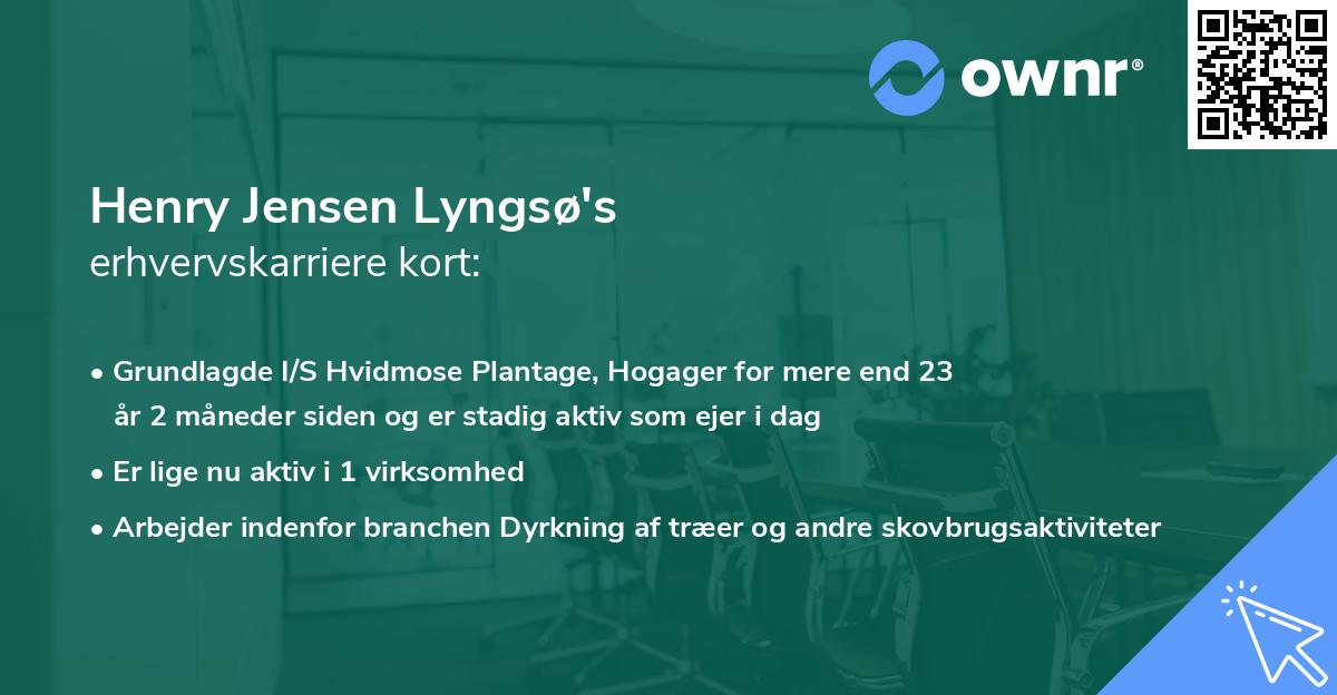 Henry Jensen Lyngsø's erhvervskarriere kort