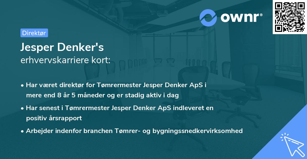 Jesper Denker's erhvervskarriere kort