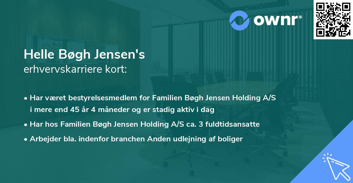 Helle Bøgh Jensen's erhvervskarriere kort