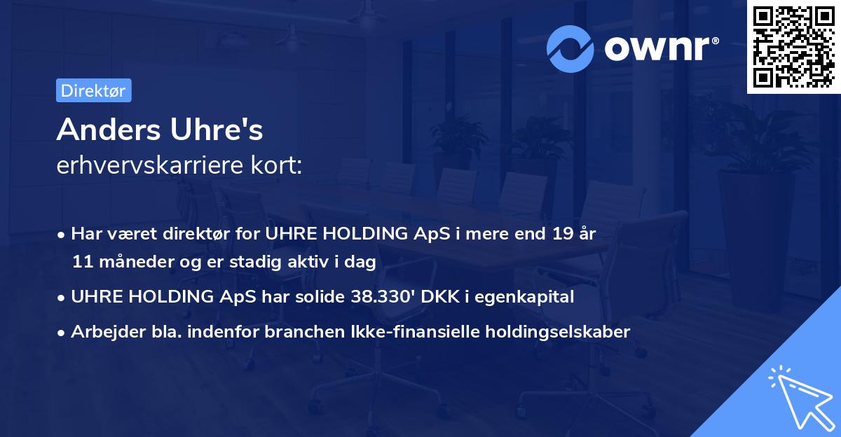 Anders Uhre's erhvervskarriere kort