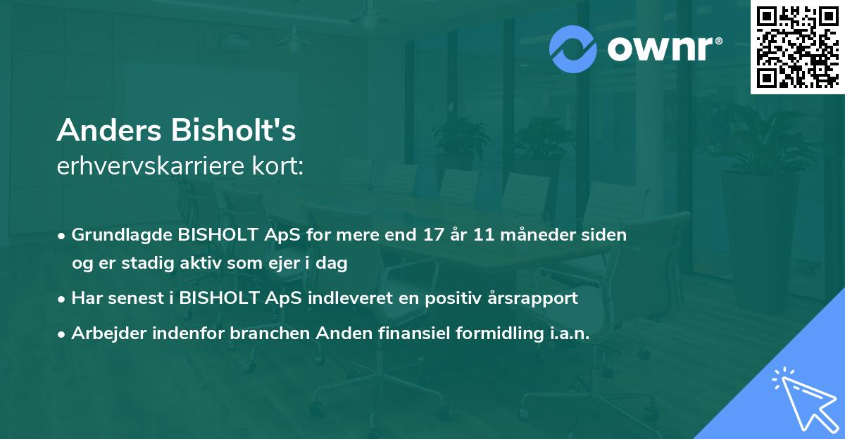 Anders Bisholt's erhvervskarriere kort