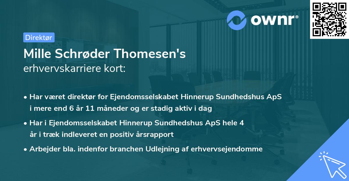 Mille Schrøder Thomesen's erhvervskarriere kort