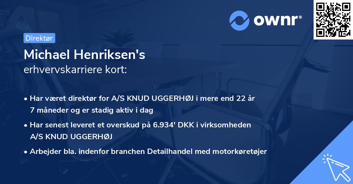 Michael Henriksen's erhvervskarriere kort