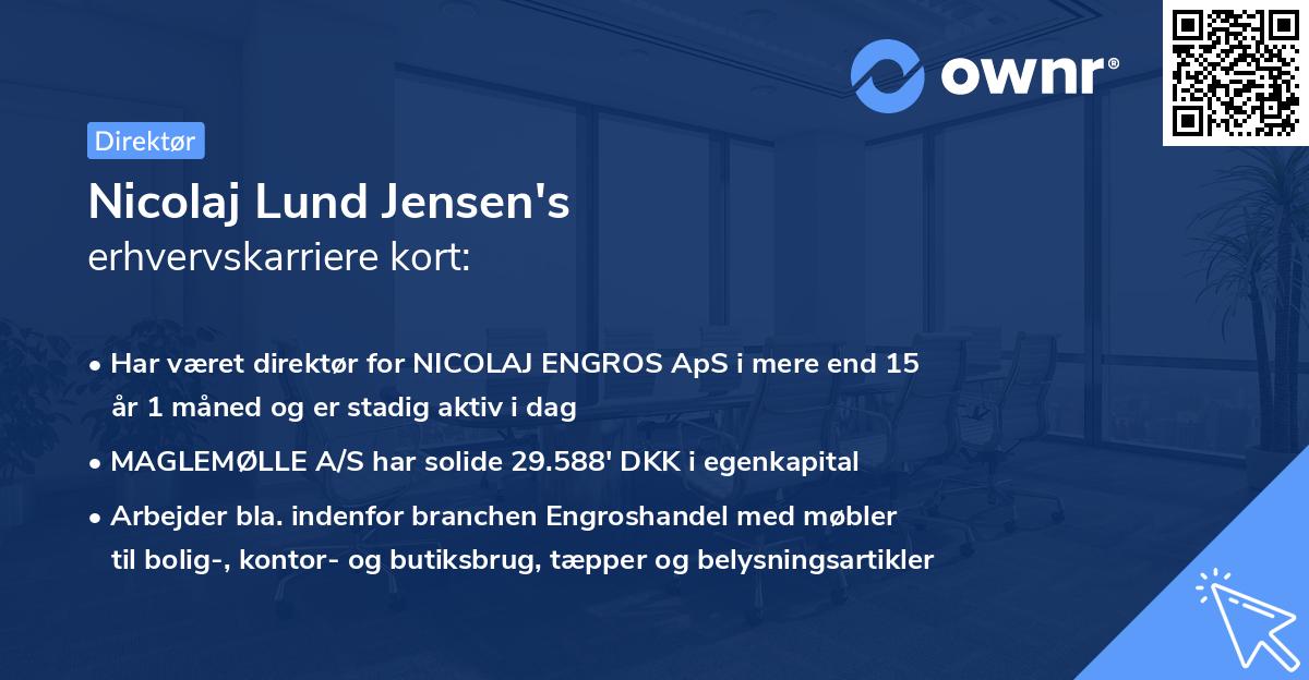 Nicolaj Lund Jensen's erhvervskarriere kort