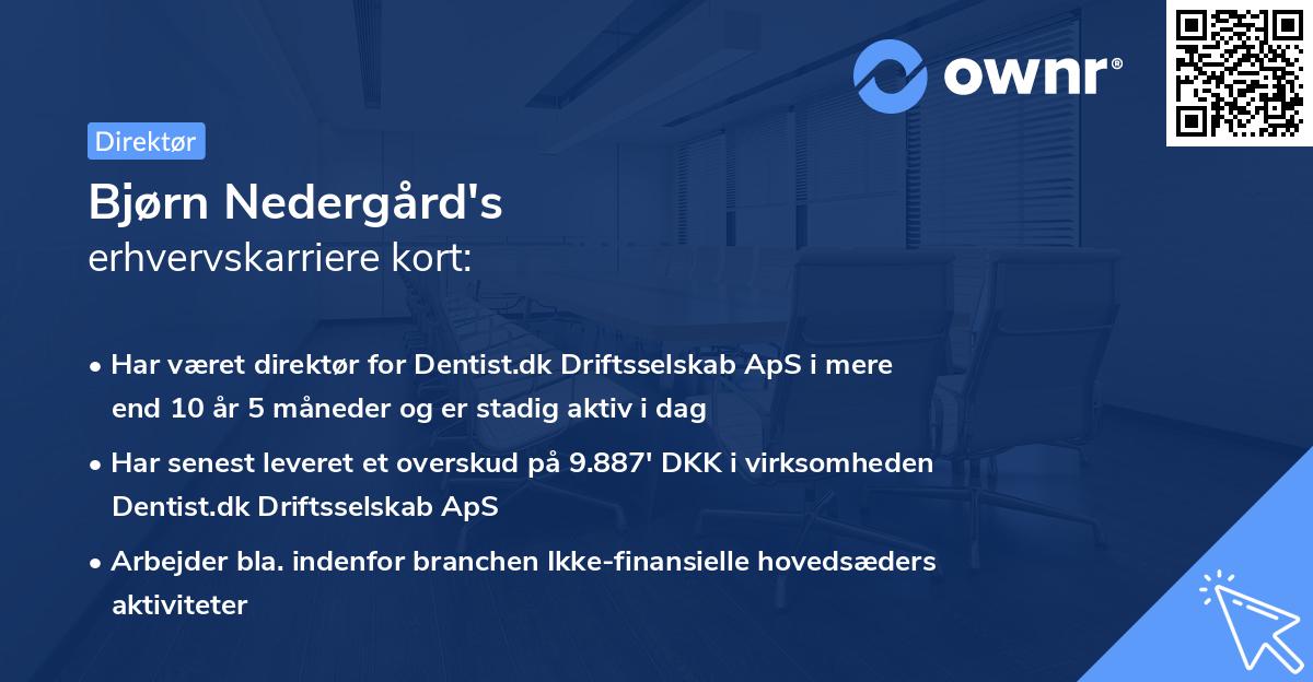 Bjørn Nedergård's erhvervskarriere kort
