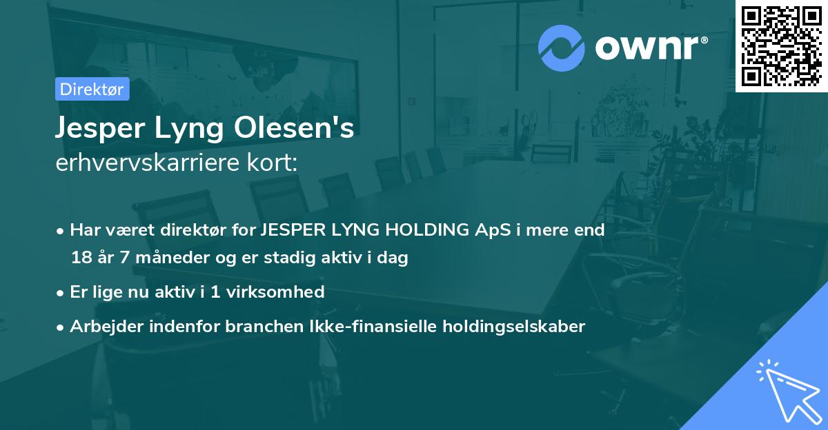 Jesper Lyng Olesen's erhvervskarriere kort