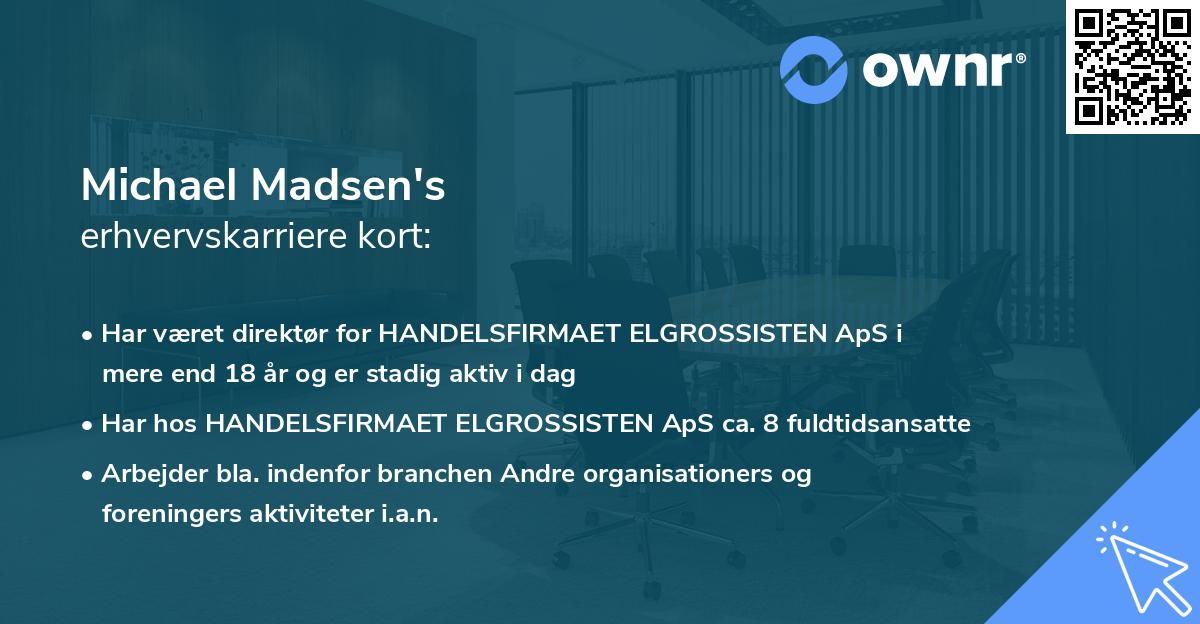 Michael Madsen's erhvervskarriere kort