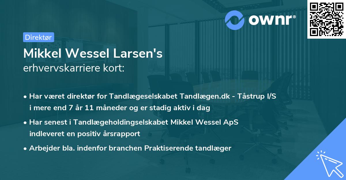 Mikkel Wessel Larsen's erhvervskarriere kort