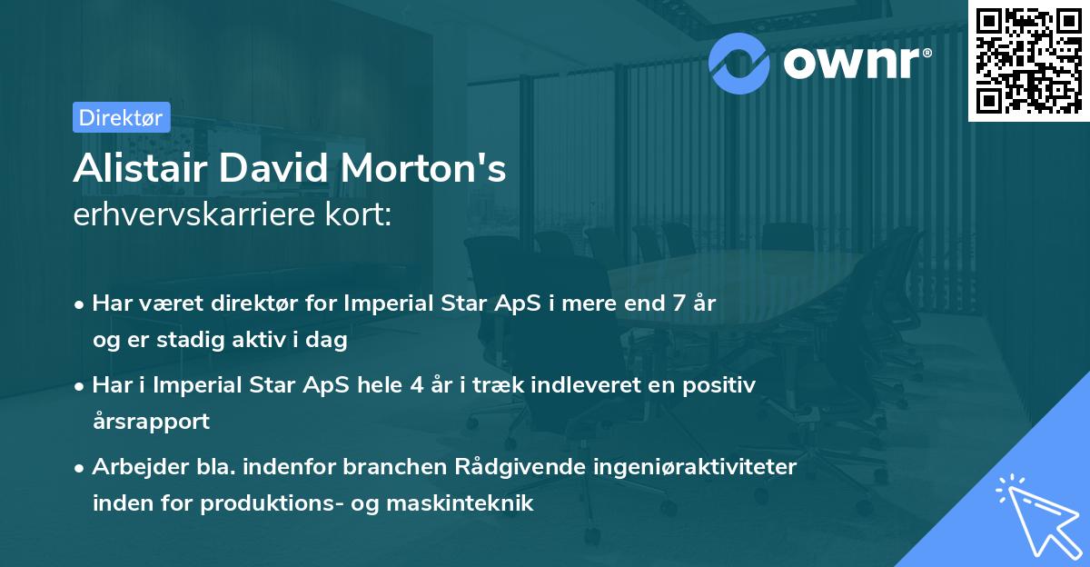 Alistair David Morton's erhvervskarriere kort