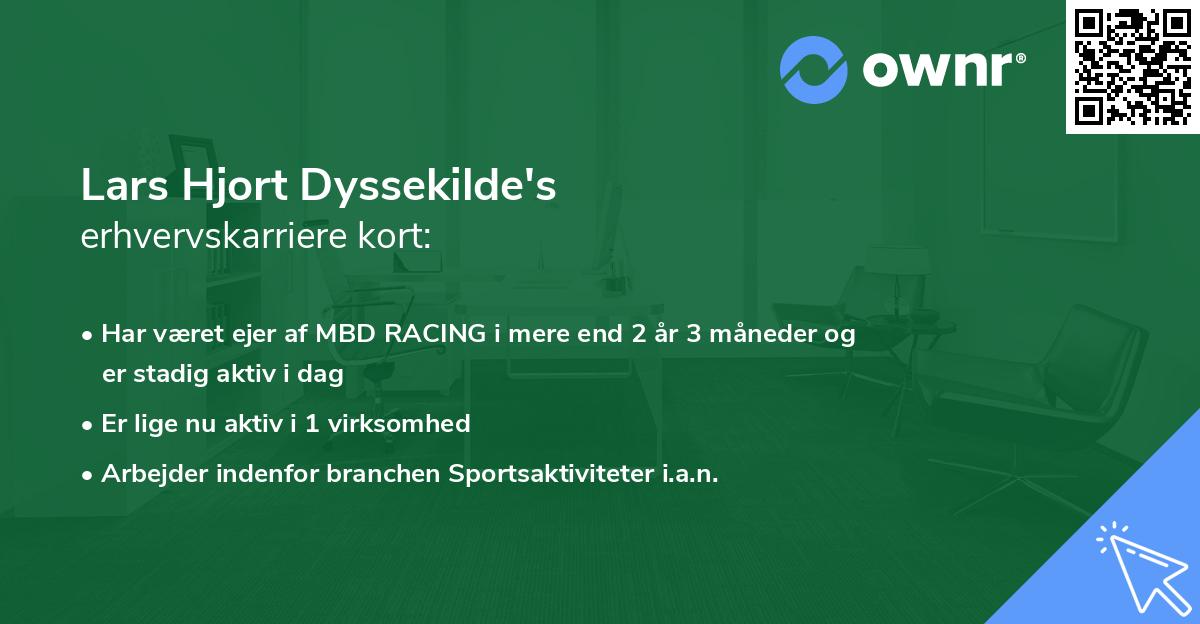 Lars Hjort Dyssekilde's erhvervskarriere kort