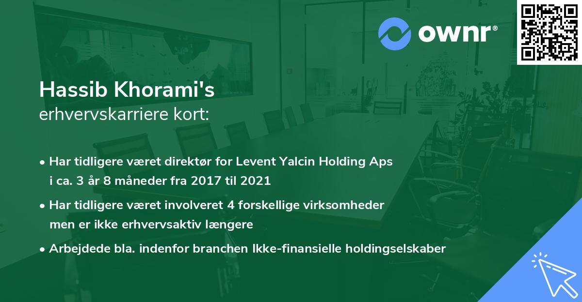 Hassib Khorami's erhvervskarriere kort