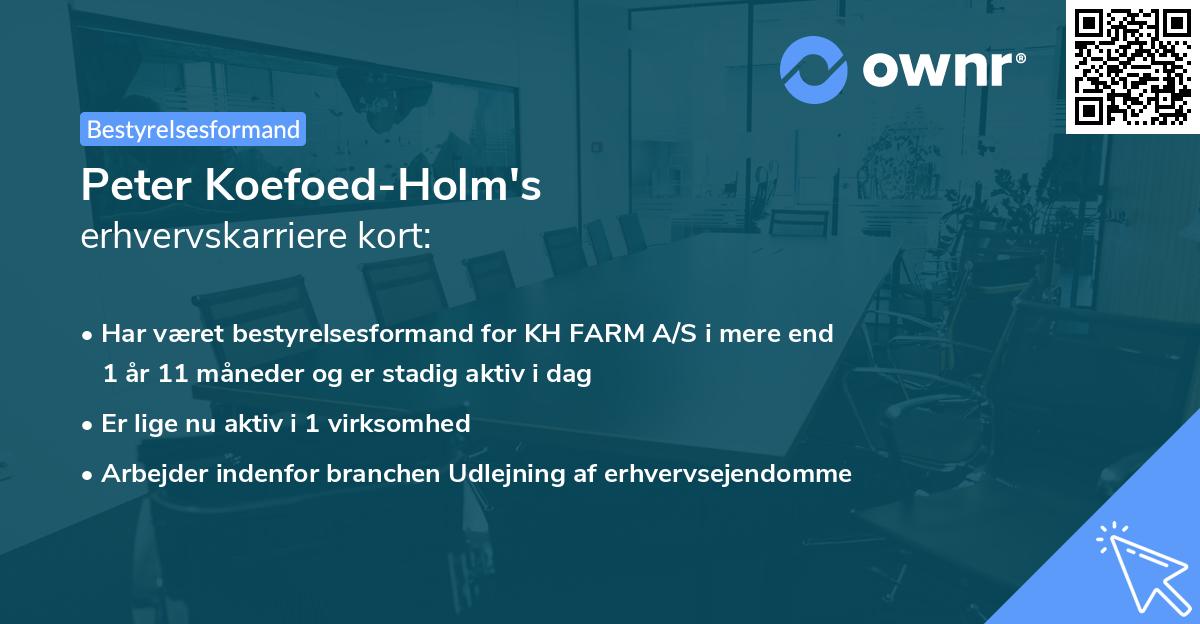 Peter Koefoed-Holm's erhvervskarriere kort