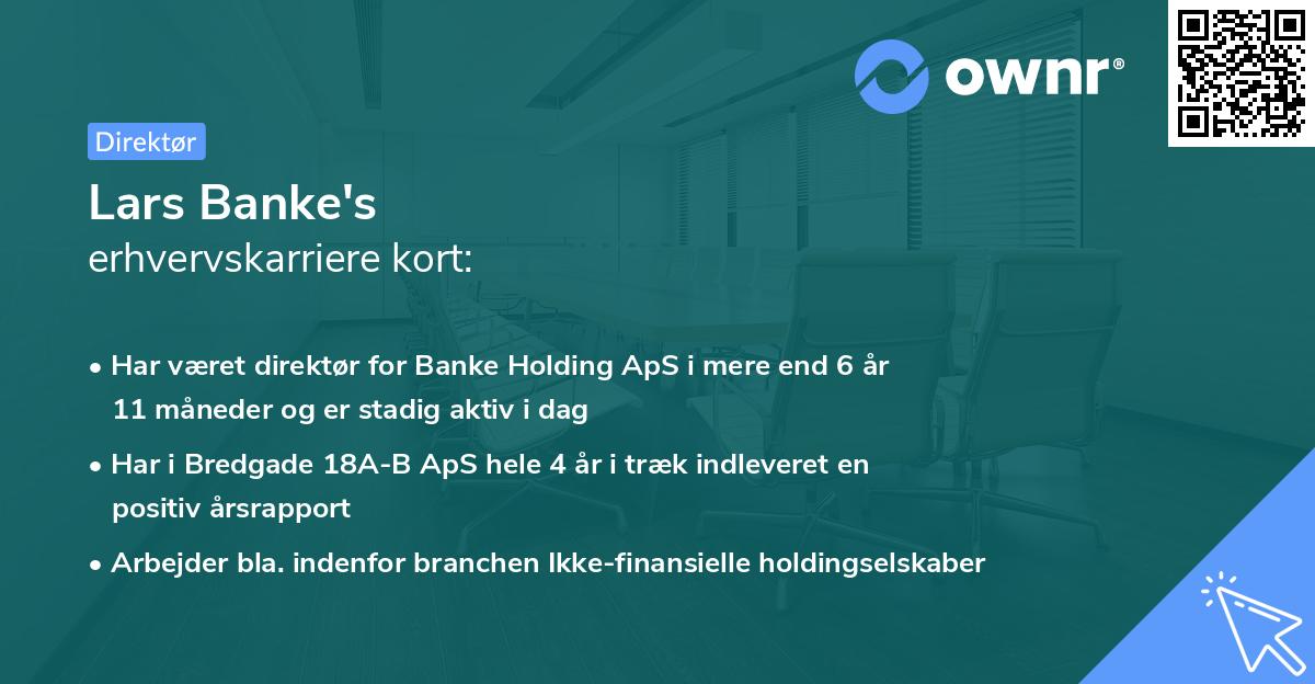 Lars Banke's erhvervskarriere kort