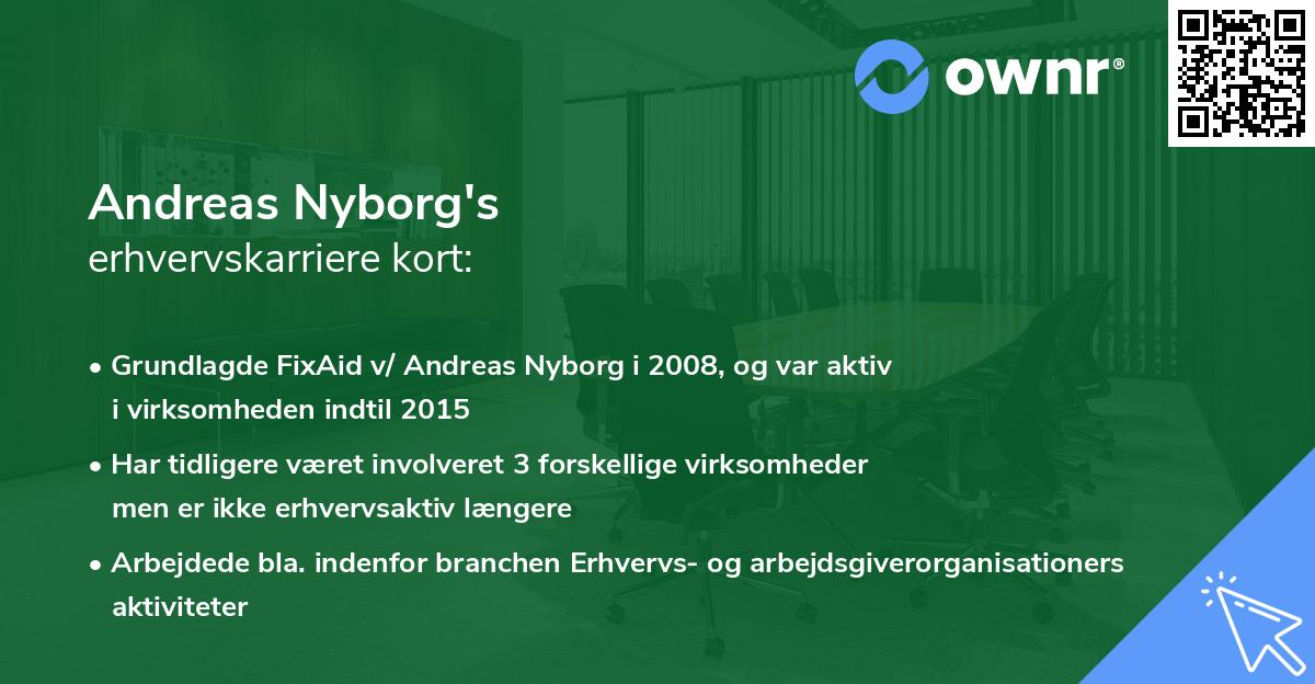 Andreas Nyborg's erhvervskarriere kort