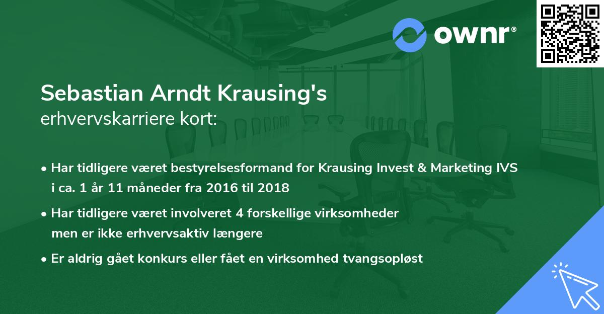 Sebastian Arndt Krausing's erhvervskarriere kort