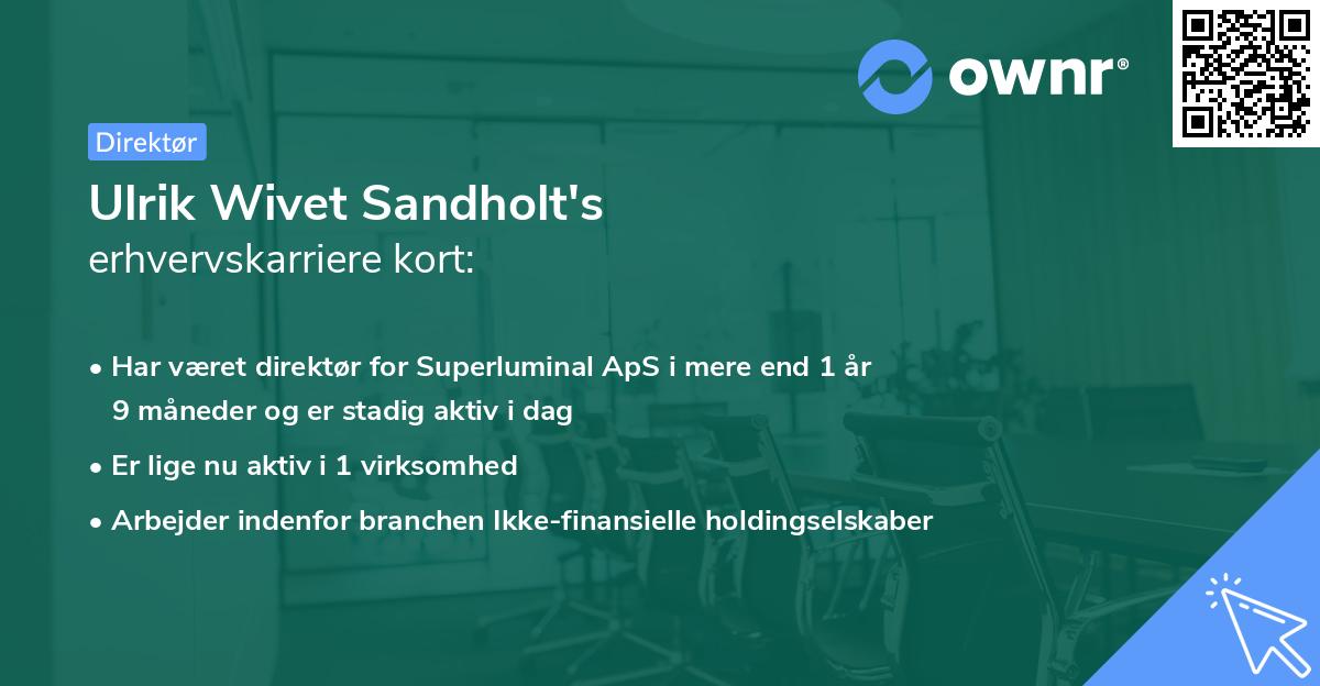 Ulrik Wivet Sandholt's erhvervskarriere kort