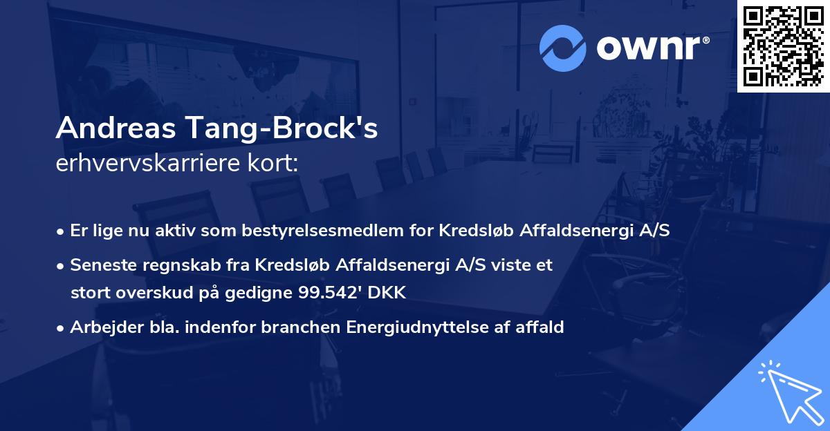 Andreas Tang-Brock's erhvervskarriere kort