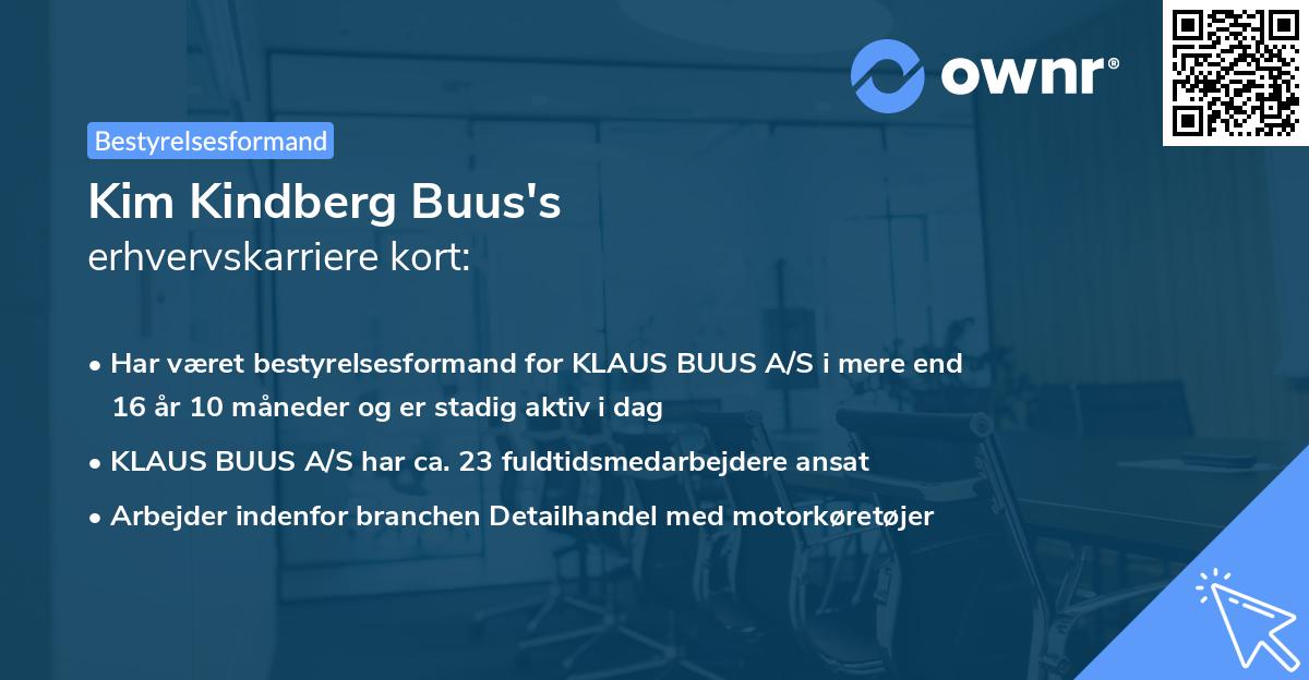 Kim Kindberg Buus's erhvervskarriere kort