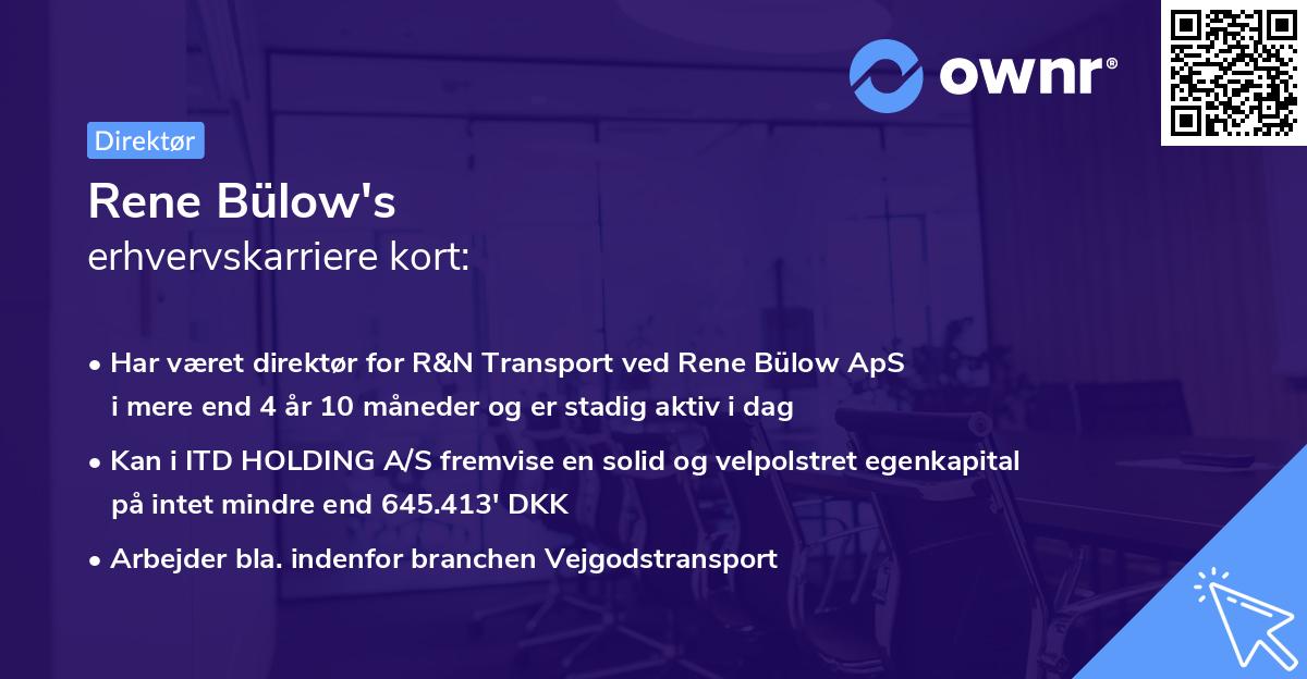 Rene Bülow's erhvervskarriere kort