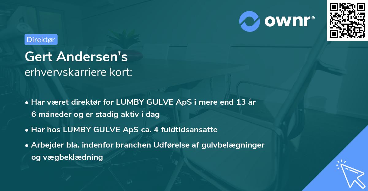 Gert Andersen's erhvervskarriere kort