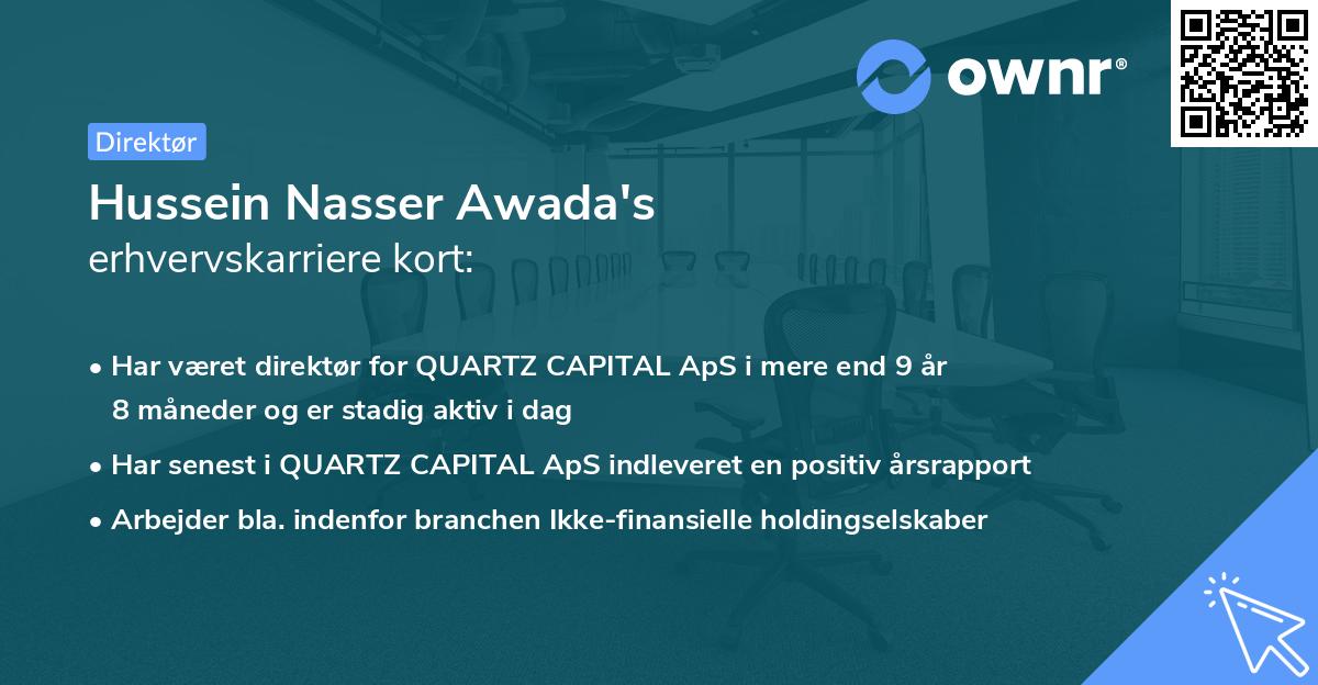 Hussein Nasser Awada's erhvervskarriere kort