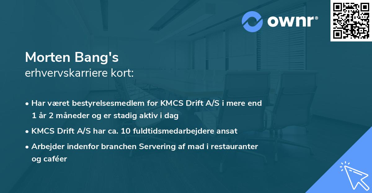 Morten Bang's erhvervskarriere kort